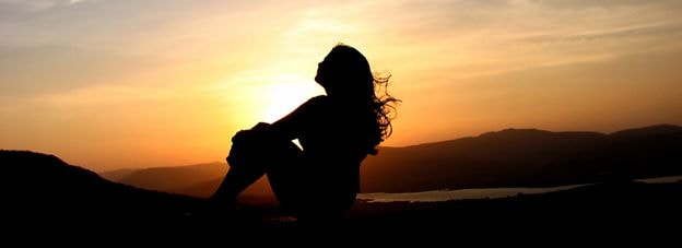 Peaceful contemplation at sunset